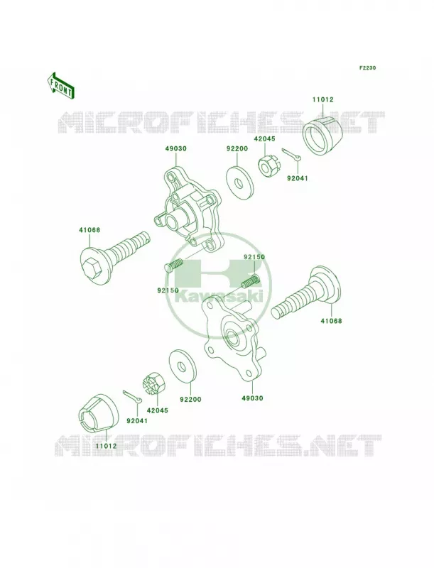 Front Hub Kawasaki QUAD 300 2001 Prairie 300  KVF300-B3