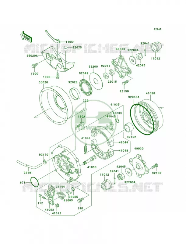 Rear Hub Kawasaki QUAD 300 2001 Prairie 300  KVF300-B3