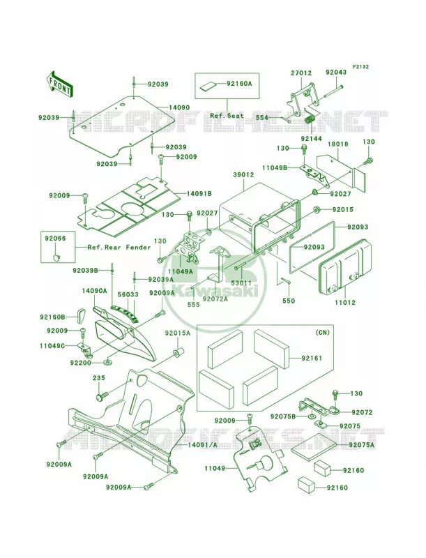Battery Case Kawasaki QUAD 400 2001 Prairie 400 4X4  KVF400-C3