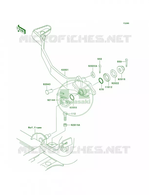 Brake Pedal Kawasaki QUAD 400 2001 Prairie 400 4X4  KVF400-C3