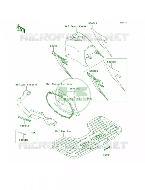 DecalsRedC1 Kawasaki QUAD 400 2001 Prairie 400 4X4  KVF400-C3