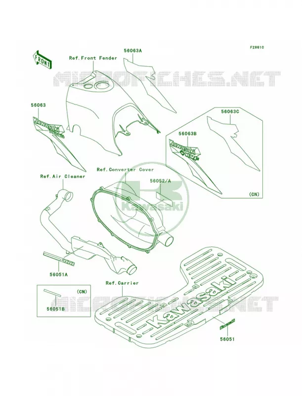 DecalsRedC2 Kawasaki QUAD 400 2001 Prairie 400 4X4  KVF400-C3