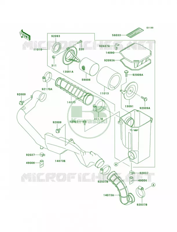 Air Cleaner Kawasaki QUAD 400 2001 Prairie 400  KVF400-D3
