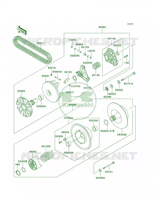Drive Converter Kawasaki QUAD 400 2001 Prairie 400  KVF400-D3