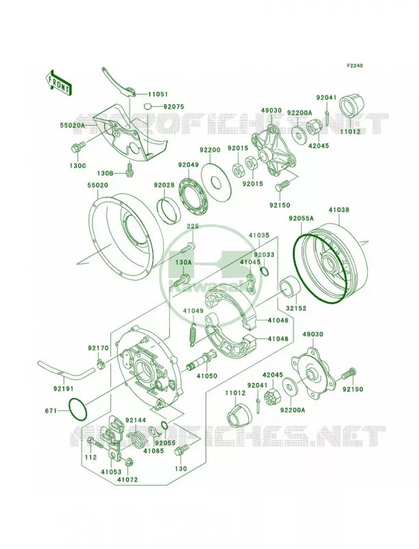 Rear Hub Kawasaki QUAD 400 2001 Prairie 400  KVF400-D3