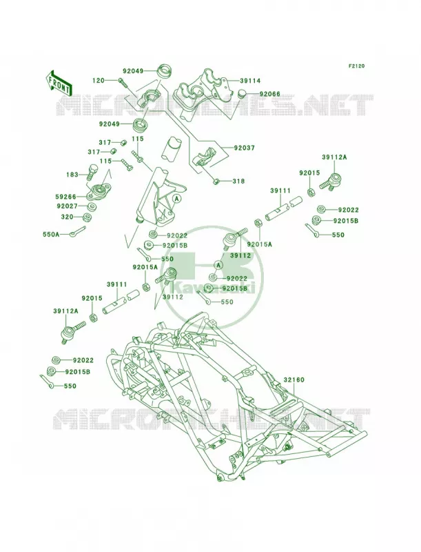 Frame Kawasaki QUAD 300 2000 Lakota 300  KEF300-A6