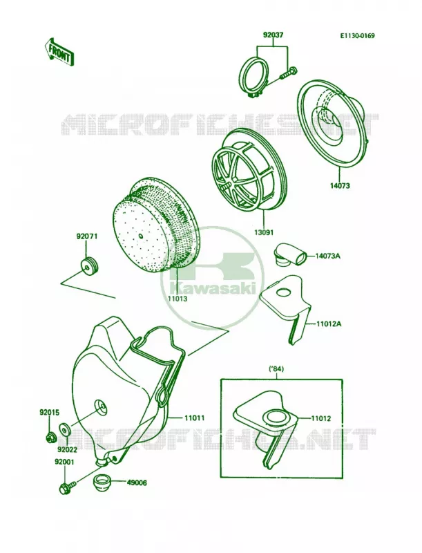 Air Cleaner Kawasaki MOTOS 80 1986 KDX80  KDX80-C3