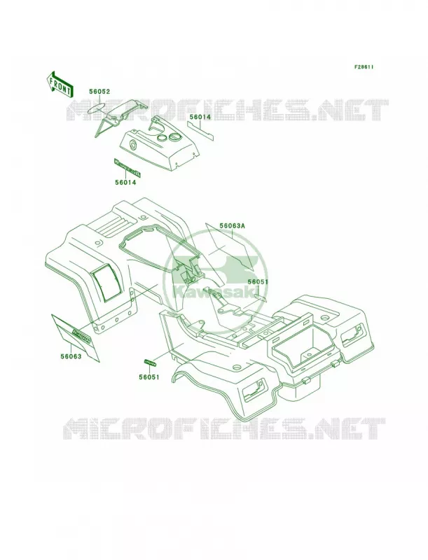DecalsRedKLF220-A14 Kawasaki QUAD 220 2000 Bayou 220  KLF220-A13