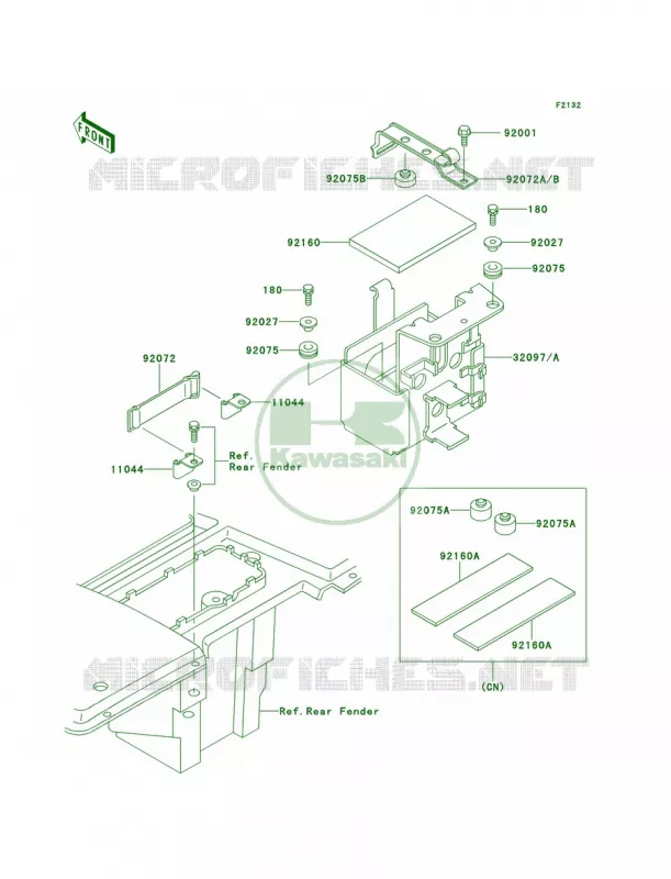 Battery Case Kawasaki QUAD 300 2000 Bayou 300  KLF300-B13