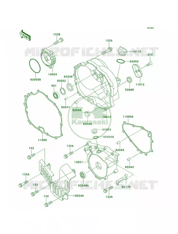 Engine Covers Kawasaki QUAD 300 2000 Bayou 300 4X4  KLF300-C12