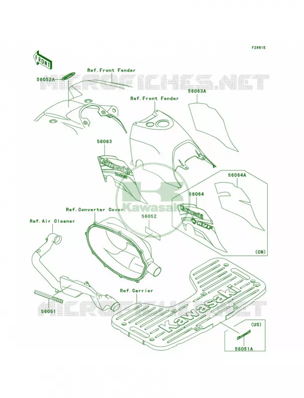 DecalsRedA3 Kawasaki QUAD 300 2000 Prairie 300 4X4  KVF300-A2
