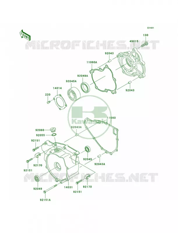 Engine Covers Kawasaki QUAD 300 2000 Prairie 300 4X4  KVF300-A2