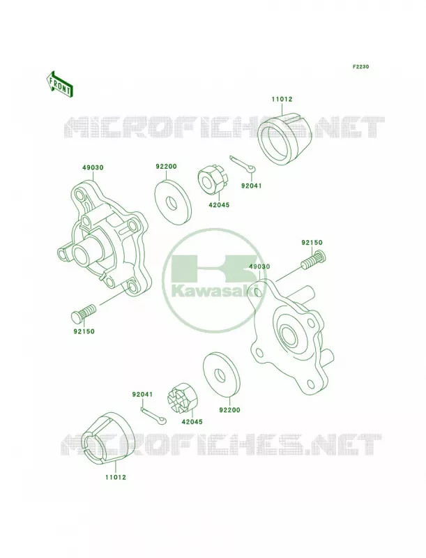 Front Hub Kawasaki QUAD 300 2000 Prairie 300 4X4  KVF300-A2