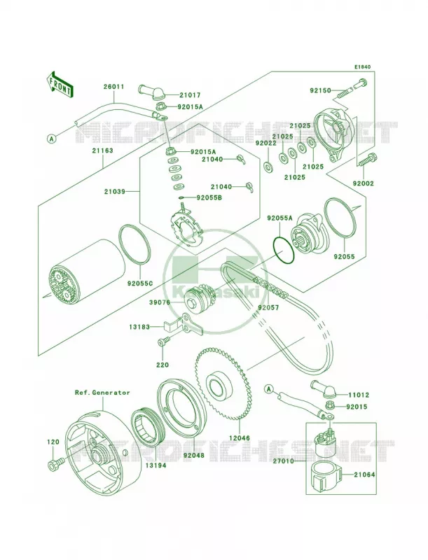 Starter Motor Kawasaki QUAD 300 2000 Prairie 300 4X4  KVF300-A2