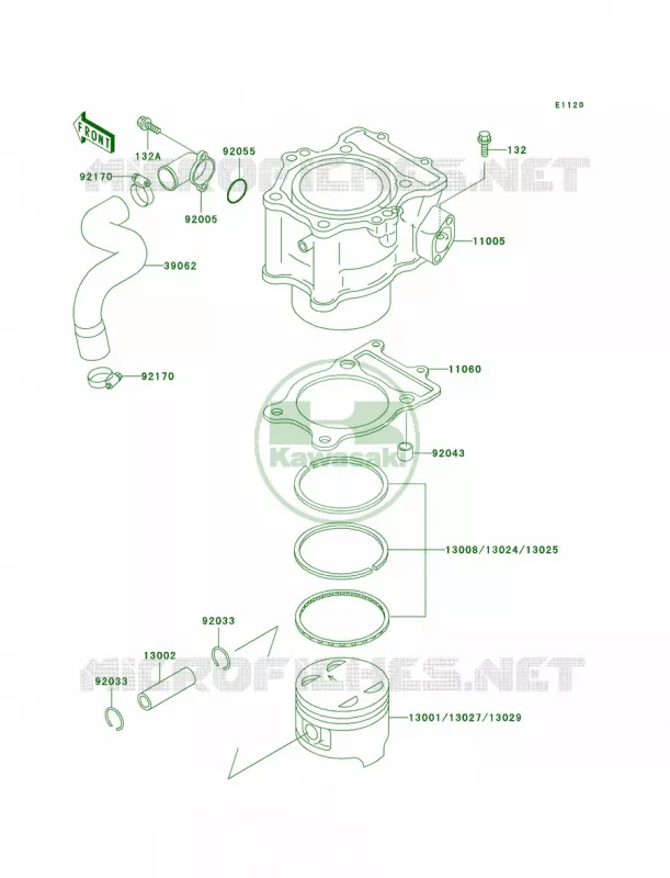 CylinderPistons Kawasaki QUAD 400 2000 Prairie 400 4X4  KVF400-C2