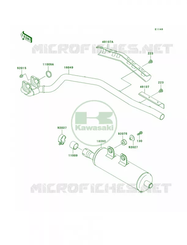 Mufflers Kawasaki QUAD 400 2000 Prairie 400  KVF400-D2