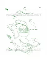 DecalsGreenKLF300 B11 pour Kawasaki Bayou 300 1999
