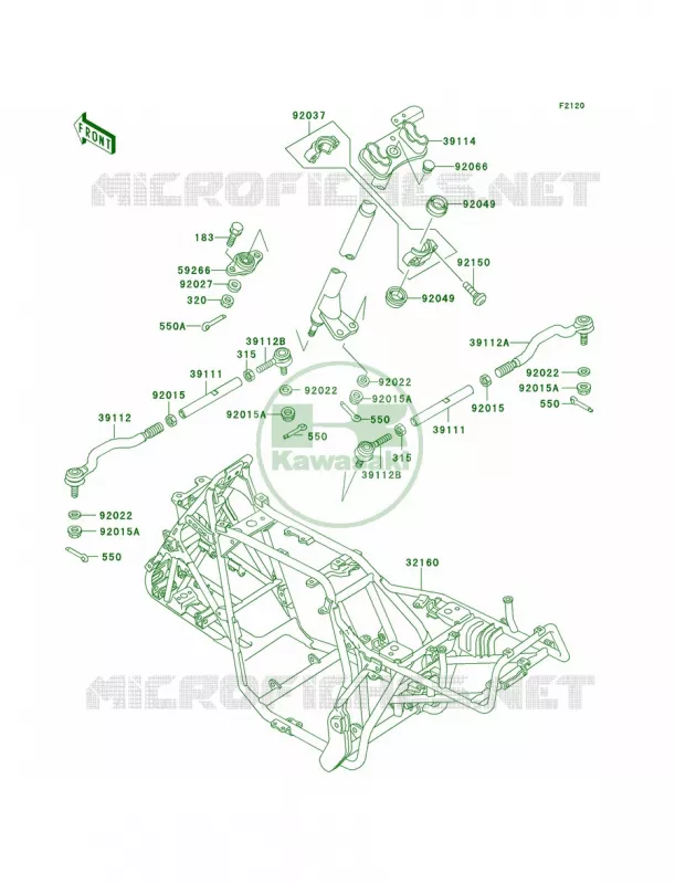 Frame Kawasaki QUAD 300 1999 Bayou 300  KLF300-B12
