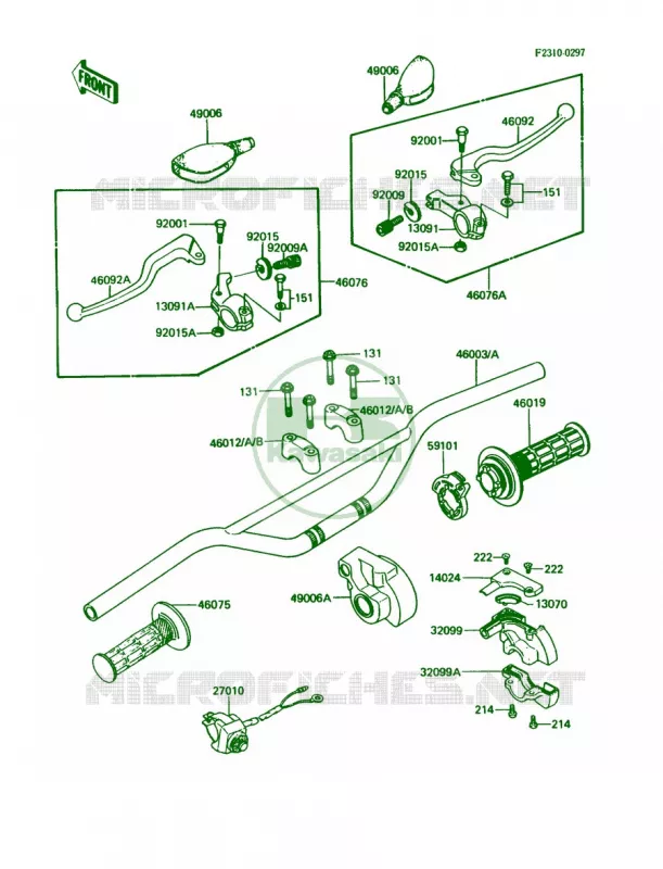 Handlebar Kawasaki MOTOS 80 1985 KDX80  KDX80-C2