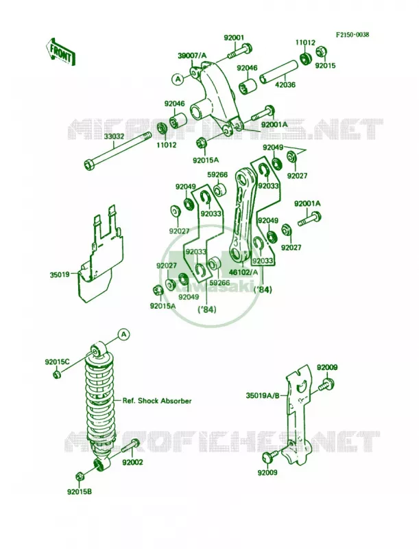 Rear Suspension Kawasaki MOTOS 80 1985 KDX80  KDX80-C2