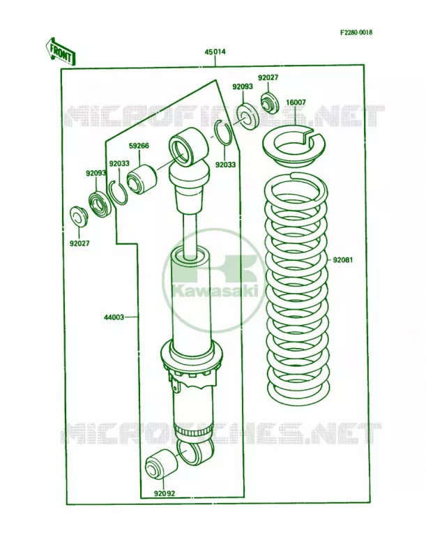 Shock Absorbers Kawasaki MOTOS 80 1985 KDX80  KDX80-C2