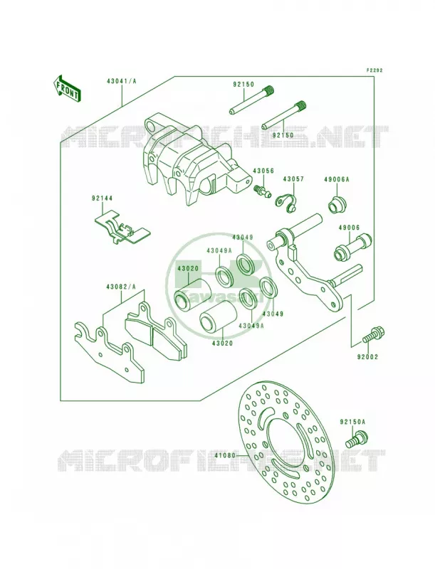 Front Brake Kawasaki QUAD 400 1999 Bayou 400 4X4  KLF400-B7