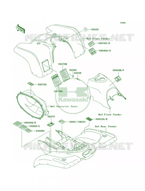 Labels Kawasaki QUAD 300 1999 Prairie 300  KVF300-B1