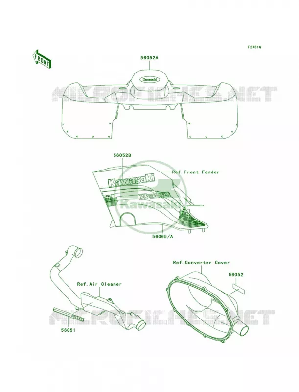 DecalsRedD4 Kawasaki QUAD 400 1999 Prairie 400  KVF400-D1
