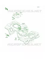DecalsGreenKLF220 A12 pour Kawasaki Bayou 220 1998