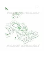 DecalsGreenKLF220 A13 pour Kawasaki Bayou 220 1998
