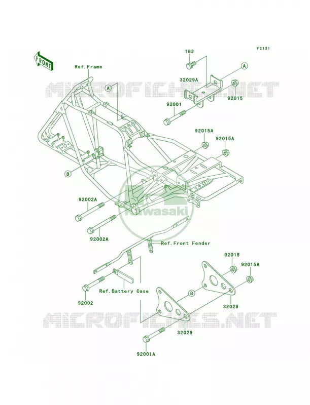 Frame Fittings Kawasaki QUAD 220 1998 Bayou 220  KLF220-A11