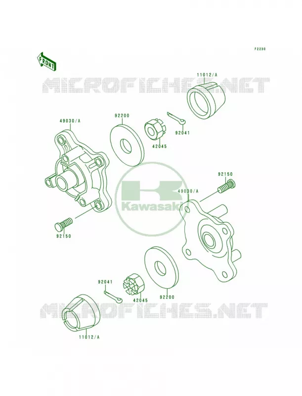 Front Hub Kawasaki QUAD 400 1998 Bayou 400 4X4  KLF400-B6