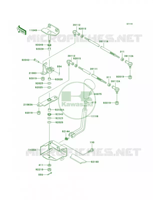 Control Kawasaki QUAD 400 1998 Prairie 400 4X4  KVF400-A2