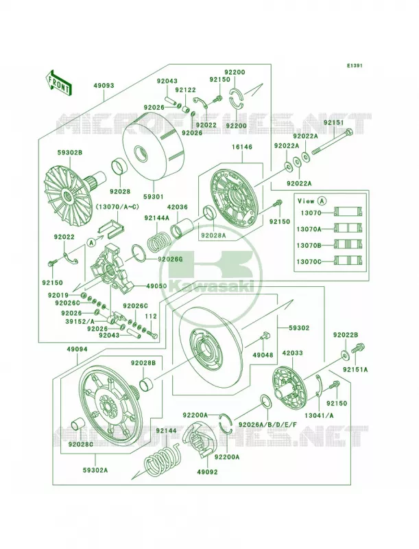Drive Converter Kawasaki QUAD 400 1998 Prairie 400 4X4  KVF400-A2