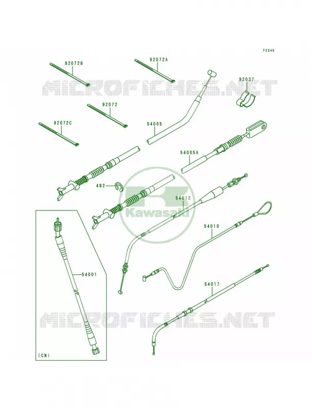 Cables Kawasaki QUAD 400 1998 Prairie 400  KVF400-B1