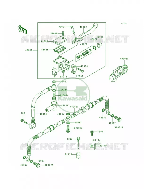 Front Master Cylinder Kawasaki QUAD 400 1998 Prairie 400  KVF400-B1