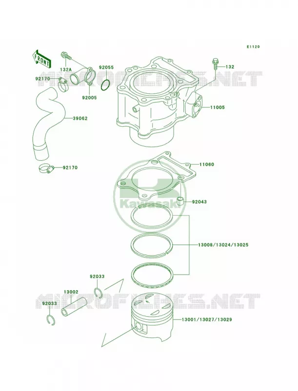 CylinderPistons Kawasaki QUAD 400 1997 Prairie 400 4X4  KVF400-A1