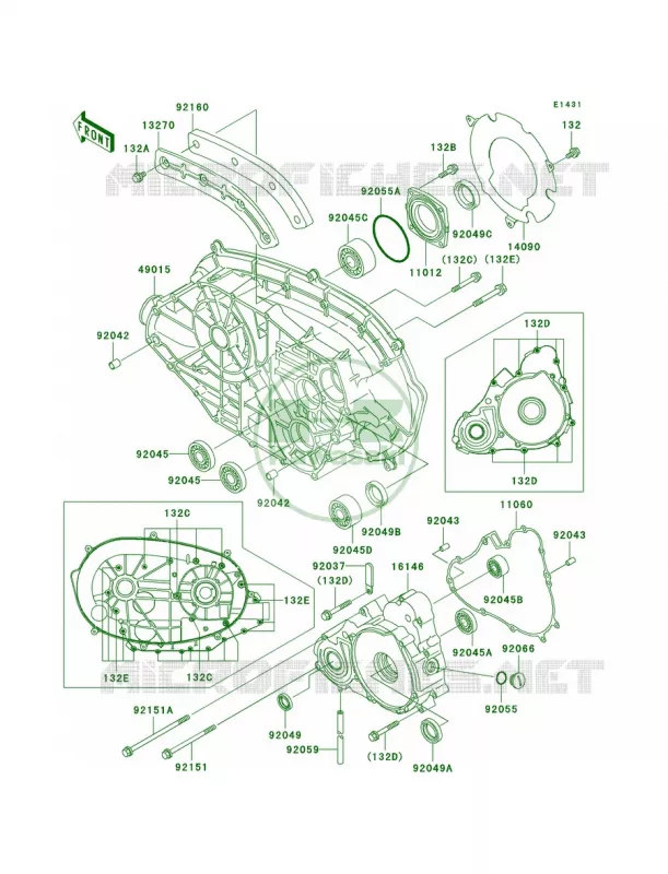 Engine Covers Kawasaki QUAD 400 1997 Prairie 400 4X4  KVF400-A1
