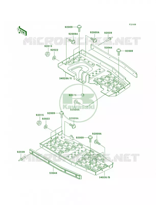 Footrests Kawasaki QUAD 400 1997 Prairie 400 4X4  KVF400-A1