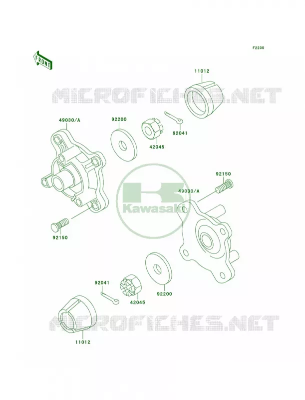 Front Hub Kawasaki QUAD 400 1997 Prairie 400 4X4  KVF400-A1