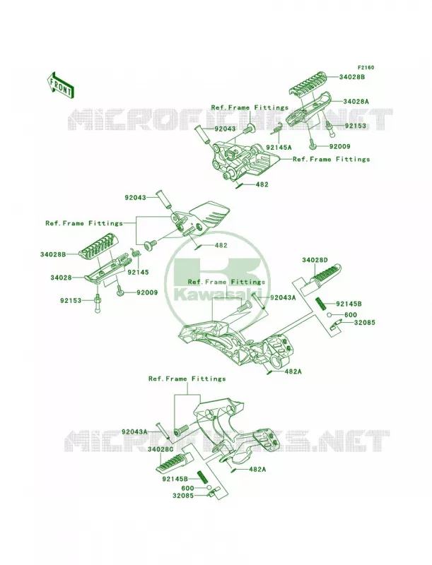 Footrests Kawasaki MOTOS 1400 2014 Concours 14 ABS  ZG1400CEF