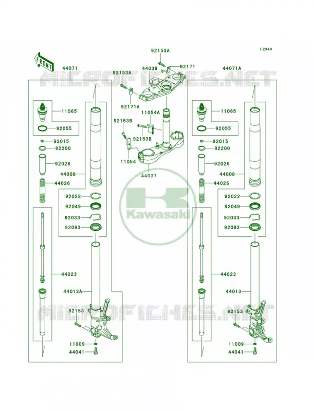 Front Fork Kawasaki MOTOS 1400 2014 Concours 14 ABS  ZG1400CEF