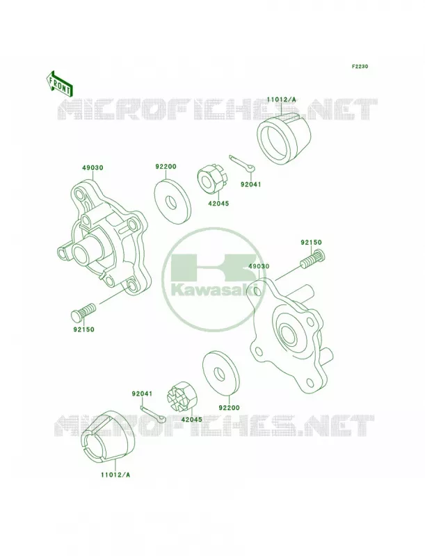 Front Hub Kawasaki QUAD 300 1996 Bayou 300 4X4  KLF300-C8