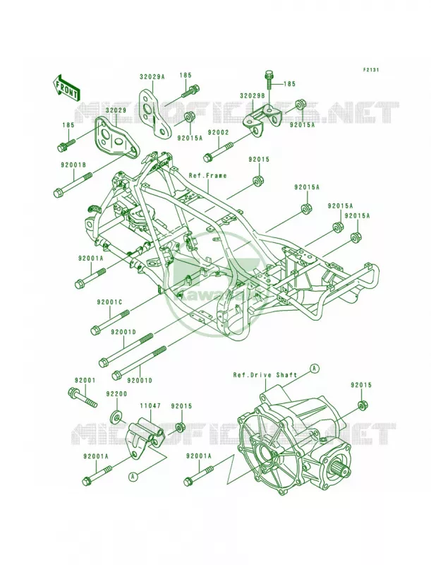 Frame Fittings Kawasaki QUAD 400 1996 Bayou 400 4X4  KLF400-B4