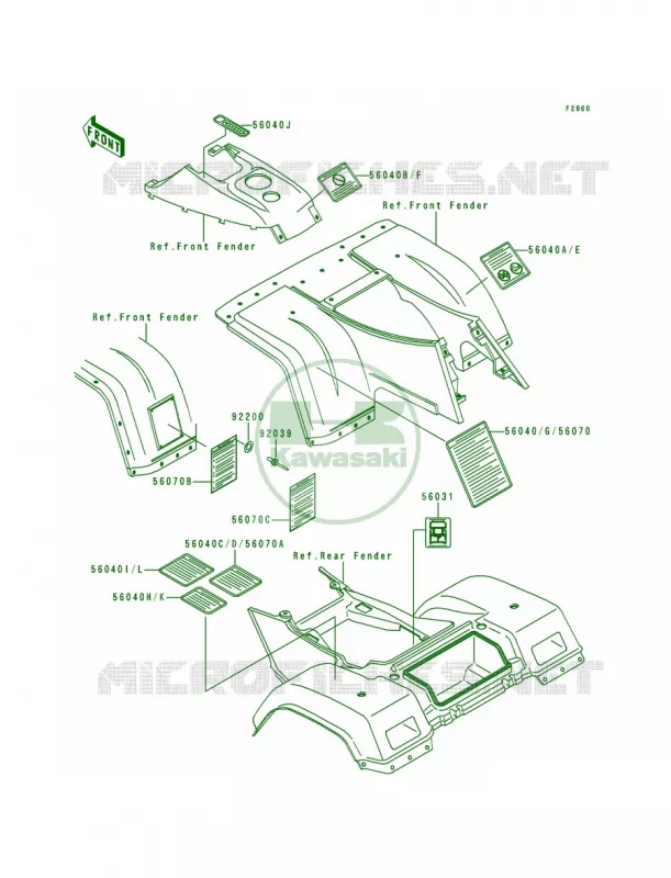 Labels Kawasaki QUAD 400 1996 Bayou 400 4X4  KLF400-B4