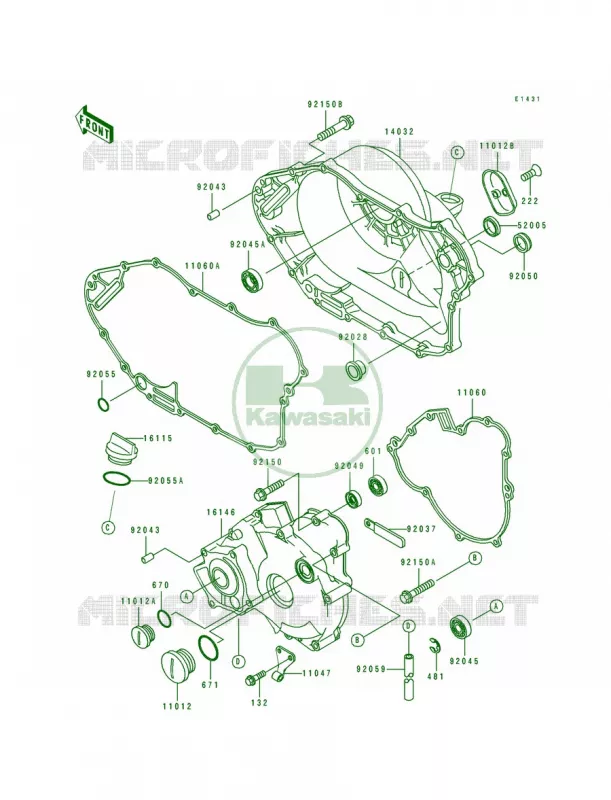 Engine Covers Kawasaki QUAD 400 1995 Bayou 400 4X4  KLF400-B3