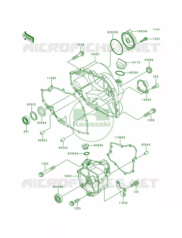 Engine Covers Kawasaki QUAD 220 1994 Bayou 220  KLF220-A7