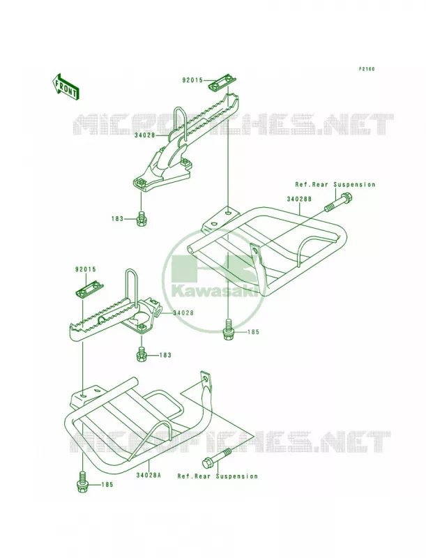 Footrests Kawasaki QUAD 220 1994 Bayou 220  KLF220-A7