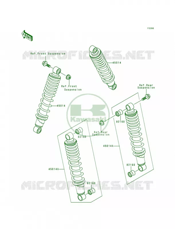Shock Absorbers Kawasaki QUAD 220 1994 Bayou 220  KLF220-A7