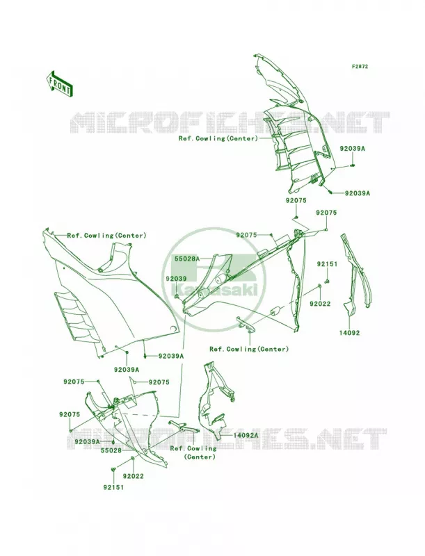 Cowling Lowers Kawasaki MOTOS 1400 2013 Concours 14 ABS  ZG1400CDF